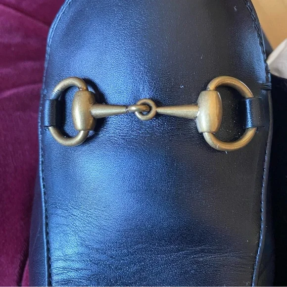 SOLD Gucci Women’s Princetown Leather Slipper Flats Loafers Slides Mules 37.5 - Picture 7 of 10